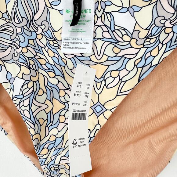 J.Crew Active Curved Waist Cheeky Bikini Bottom Resort Kaleidoscope XXL NWT - Picture 4 of 10